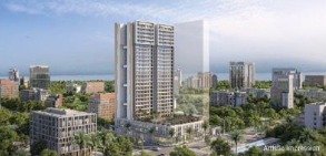 Luxury mirror-finish façade view of Kolte Patil Serenova Andheri West – Four Bungalows Versova