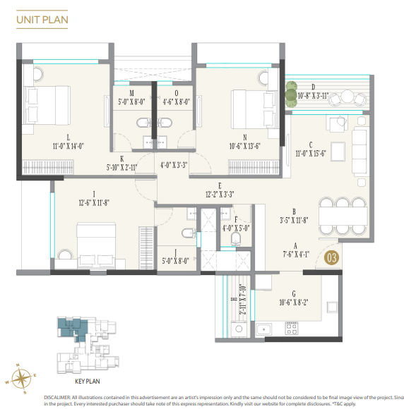Luxury Floor Plan Aerial View – Kolte Patil Serenova Andheri West, Four Bungalows Versova