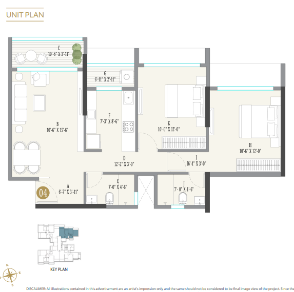 Luxury Floor Plan Aerial View – Kolte Patil Serenova Andheri West, Four Bungalows Versova